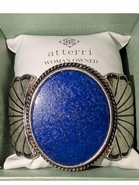 Atterri Lapis Blue Stone Cuff Bracelet